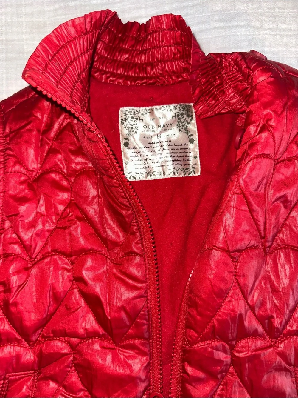 Old Navy Girls Red Quilted Puffer Vest